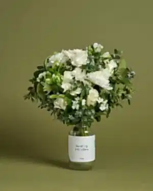 White Sympathy Flower Jar